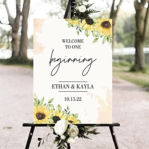 Alioyoit Personalized Wood Wedding Welcome Sign