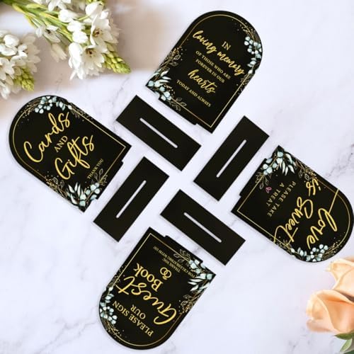 4-Piece Acrylic Wedding Sign Set for Ceremony Reception