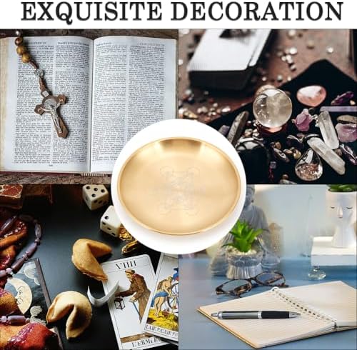 Hexagram Tarot Altar Plate Candle Holder with Decorative Tray