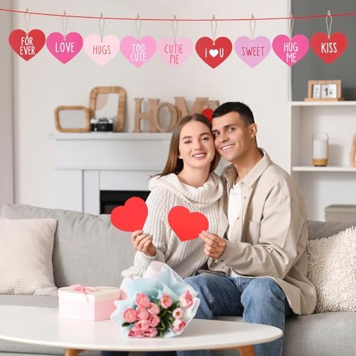 24pcs Valentine Conversation Heart Wooden Ornaments