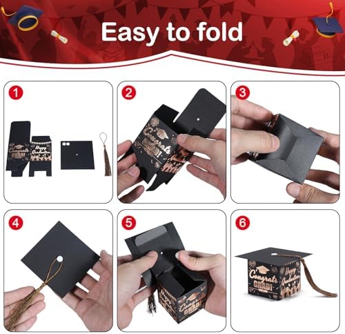 COTOPHER 36 Pack Mini Graduation Cap Gift Boxes with Tassel