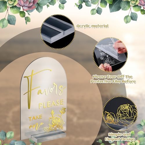Chunful 4 Pc Clear Acrylic Wedding Sign with Stand