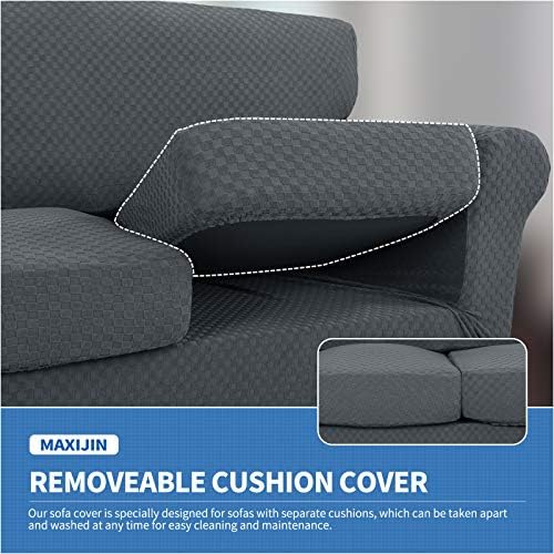 MAXIJIN 2 Piece Jacquard Chair Covers with Arms