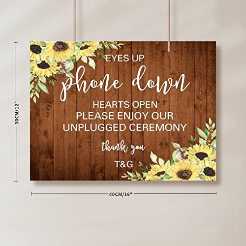 Custom Wooden Wedding Welcome Sign with Sunflower Design