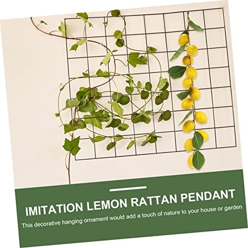 VOSAREA 1pc Lifelike Lemon Rattan Hanging Wall Art