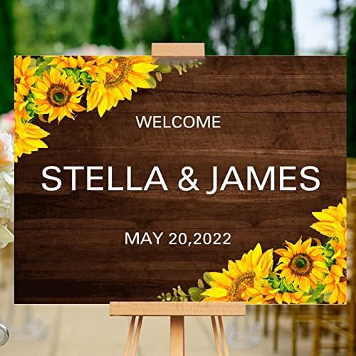 Alioyoit Wedding Welcome Sign with Sunflowers 1