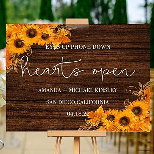 Personalized Wedding Welcome Sign with Sunflowers Design