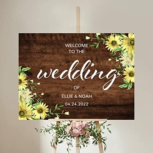 Customizable Wedding Welcome Sign Brown Wood