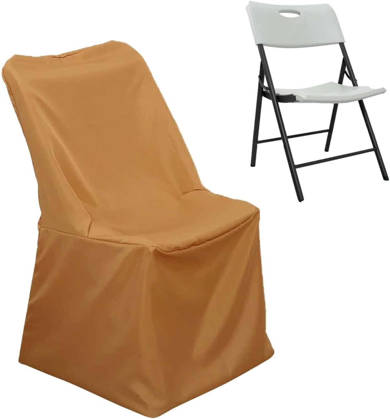 Balsa Circle 10 Pcs Gold Folding Chair Covers for Parties Weddings