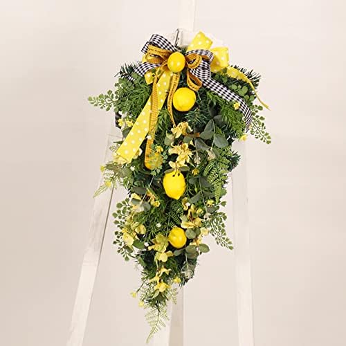 275 Inch Artificial Lemon Teardrop Wall Wreath