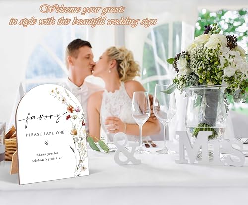 Wildflower Wedding Favor Sign with Stand