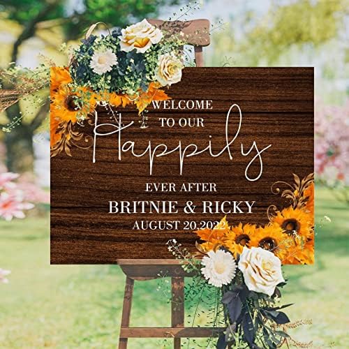 Customizable Wooden Wedding Welcome Sign 12x16 Inch