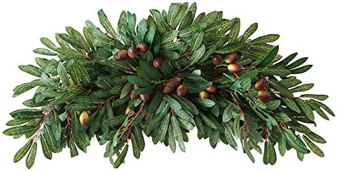 307in Artificial Olive Flower Swag Decorative Arch Wreath
