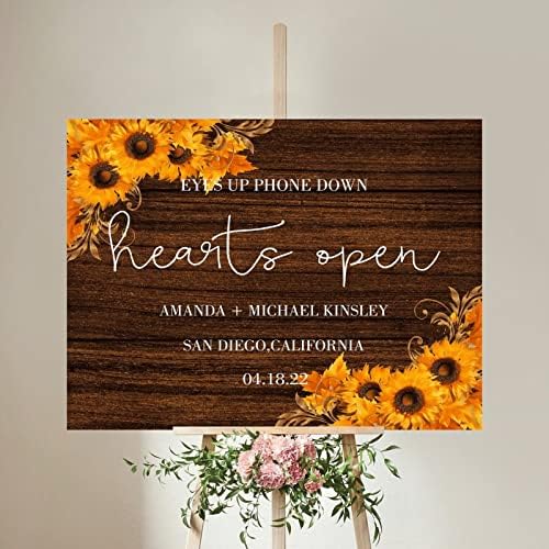 Personalized Wedding Welcome Sign with Sunflowers Design