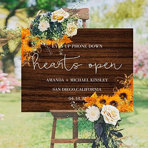 Personalized Wedding Welcome Sign with Sunflowers Design