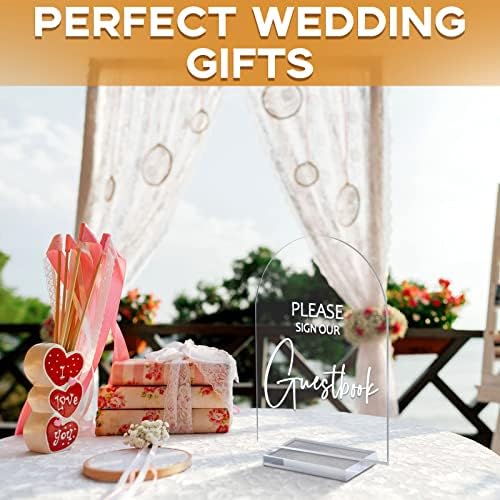 Chunful 4 Pcs Clear Acrylic Wedding Signs With Stand