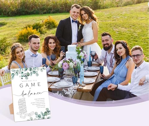 Marriage Is A Game Of Balance Wedding Sign with Stand