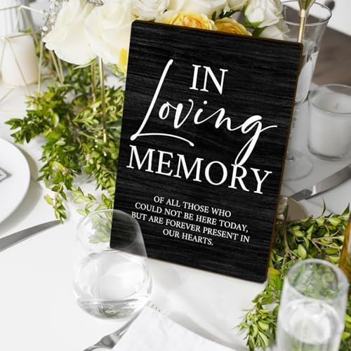 In Loving Memory Wedding Sign with Stand 8x11 Inch 1