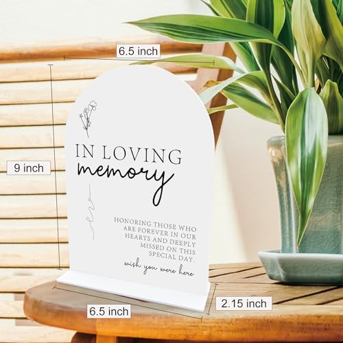 In Loving Memory Wedding Sign Acrylic Stand 65 x 9 Inch