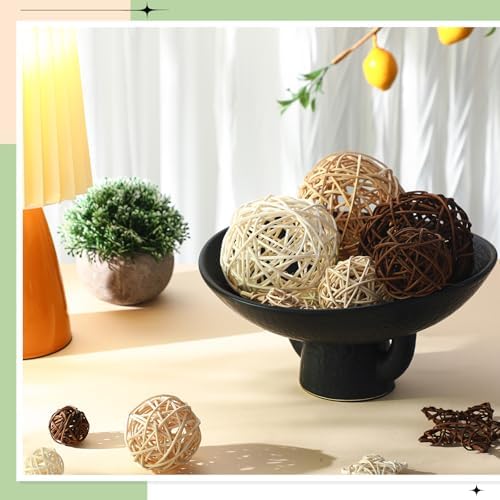 Elegant Black Ceramic Decorative Bowl 96x98 Inch Pedestal Bowl