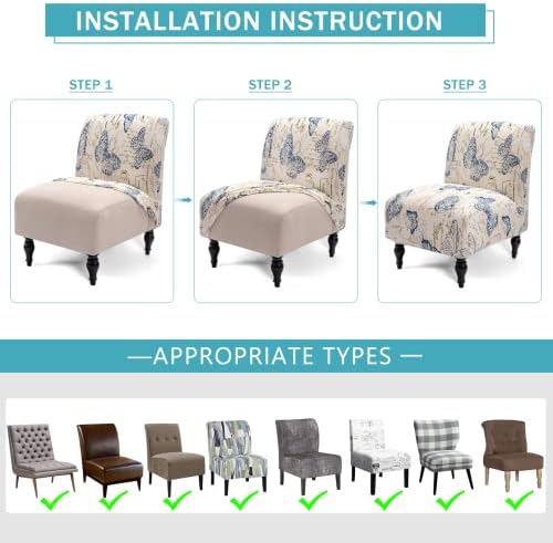 Iauddy Armless Accent Chair Slipcover Cover