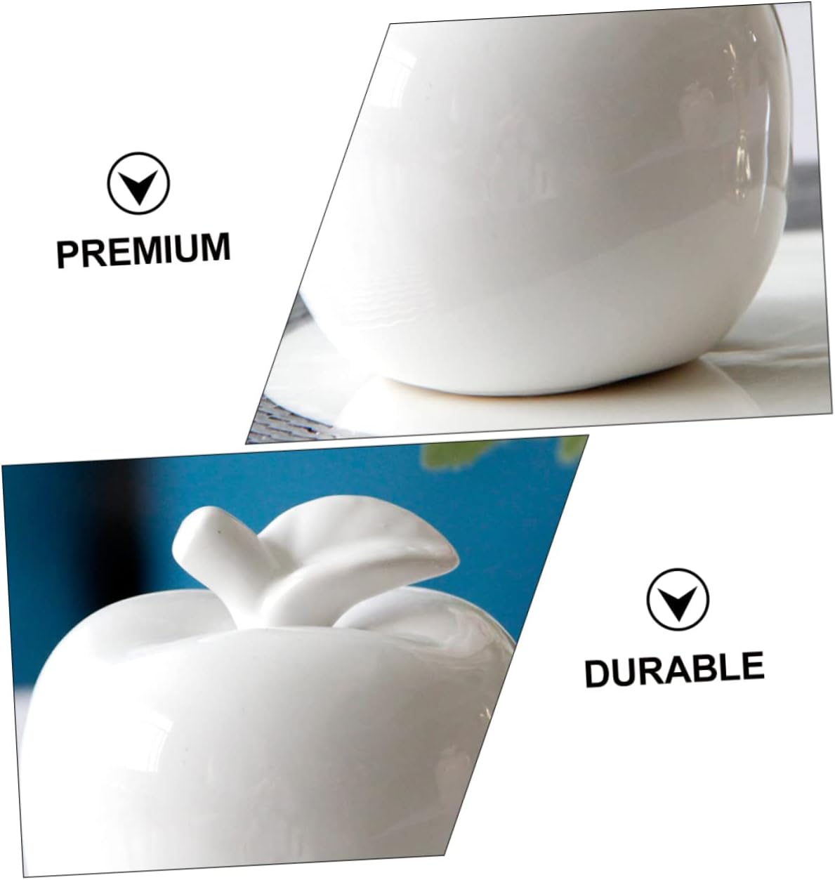 Artibetter White Ceramic Apple Statue Desktop Decor