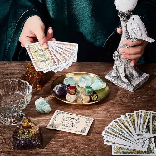 Hexagram Tarot Altar Plate Candle Holder with Decorative Tray