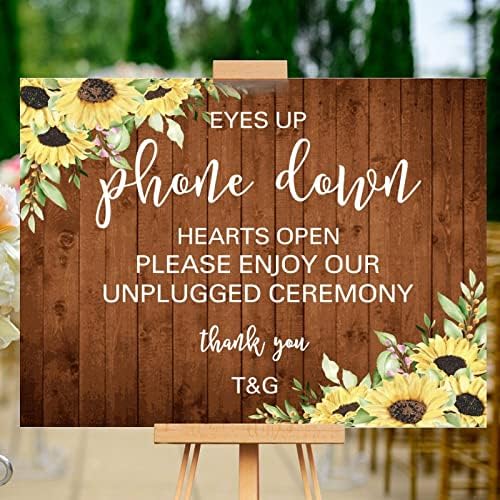 Custom Wooden Wedding Welcome Sign with Sunflower Design