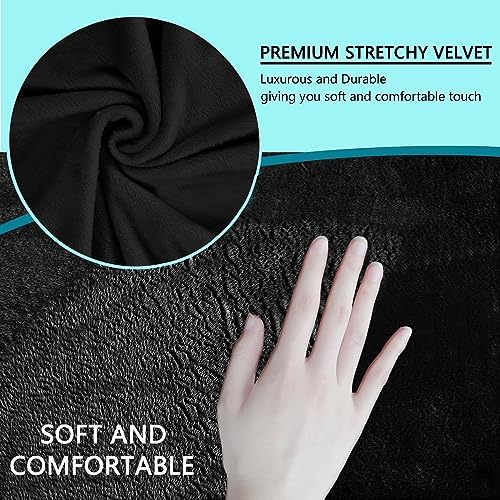 Velvet Loveseat Sofa Cover for Dogs Medium Black