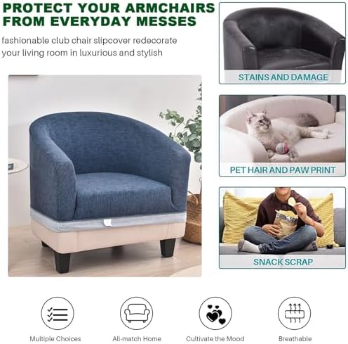 CRFATOP Club Chair Slipcover Printed Spandex Cover for Living Room