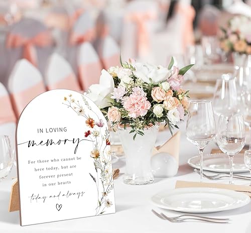 Wildflower In Loving Memory Wedding Sign With Stand