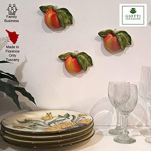 Italian Ceramic Fruits Wall Decor - Painted Apple Pear Pomegranate