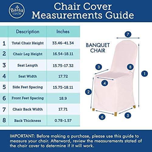 Balsa Circle 10 Pc White Polyester Chair Covers for Parties and Weddings