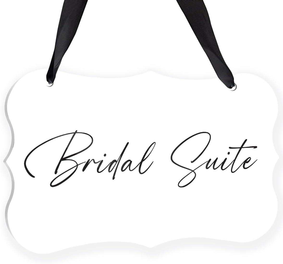 White Acrylic Wedding Decor Sign with Hanging Ribbon