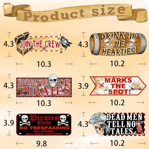 20-Piece Pirate Party Directional Signs Set
