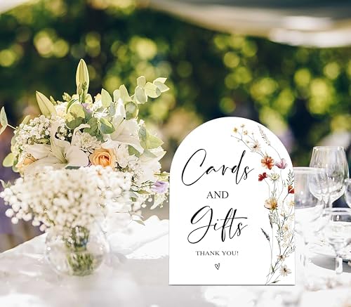 Wildflower Wedding Sign with Stand for Reception Decor