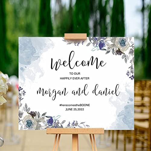 Alioyoit Elegant Rustic Wooden Wedding Welcome Sign
