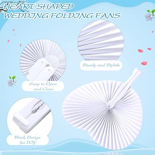 Blulu 60 Pack Decorative Folding Fans Wedding Party Favor