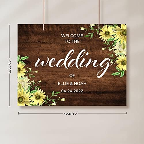 Customizable Wedding Welcome Sign Brown Wood