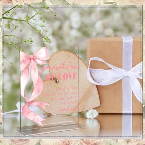 6 Pack Pink Bow Acrylic Table Top Signs for Wedding Events