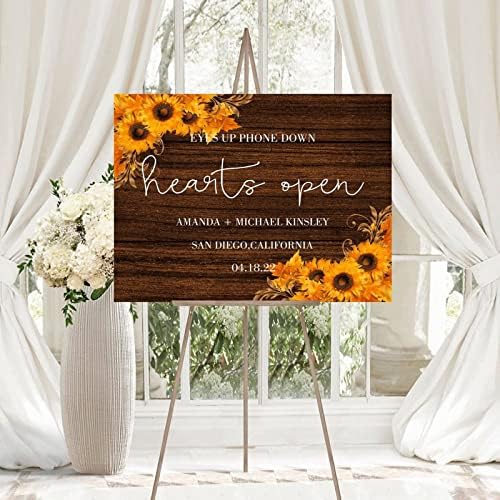 Personalized Wedding Welcome Sign with Sunflowers Design
