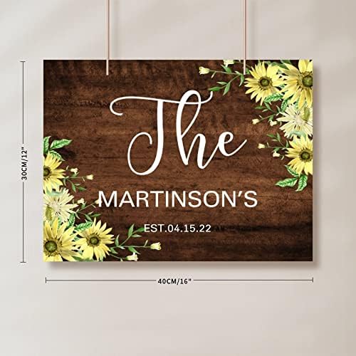 Alioyoit Custom Wedding Welcome Sign 12x16 Inch Brown Wood