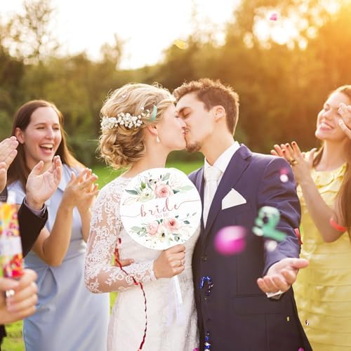50PCS Pink Flower Handheld Wedding Fans