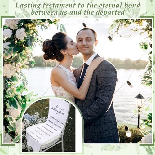 Loving Memory Wedding Chair Sign Banner White 15 x 50