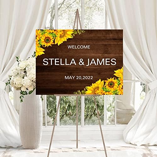 Alioyoit Wedding Welcome Sign with Sunflowers 1