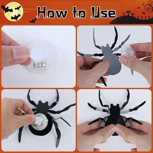 DRDUDU 36 Pack Halloween Spider Wall Decor