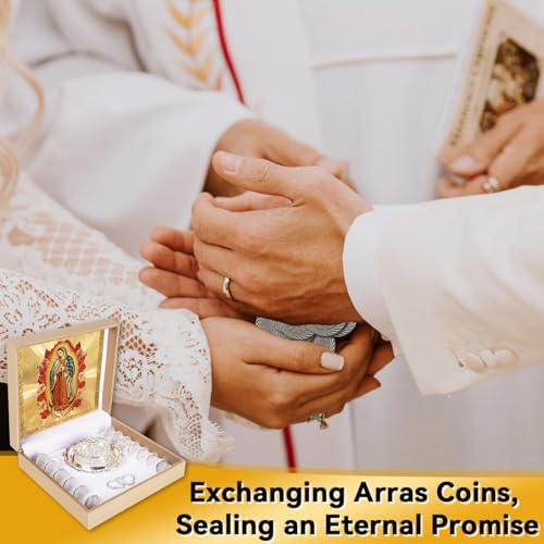 FUNPAR Catholic Wedding Arras Set with Virgen De Guadalupe Gift Box