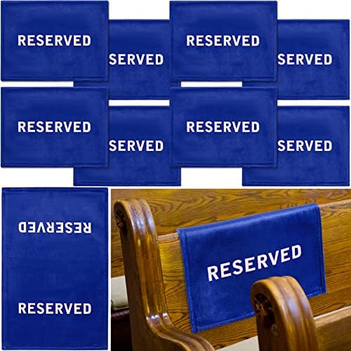 Tudomro Reserved Pew Signs Blue White 8 Pieces