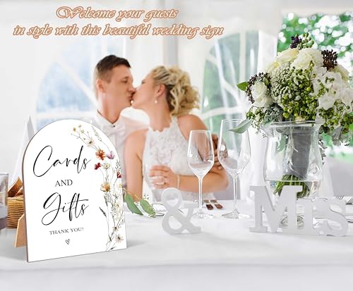 Wildflower Wedding Sign with Stand for Reception Decor
