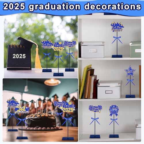 Yousoontic 6 Pcs Graduation Wooden Signs Decor Centerpieces